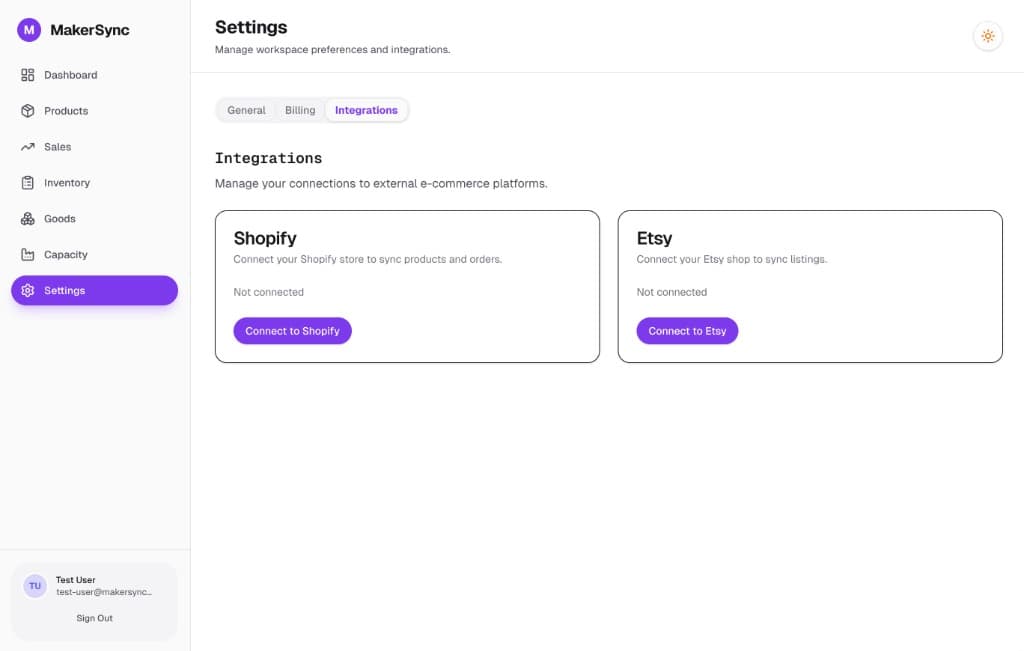 Connect Shopify Integration